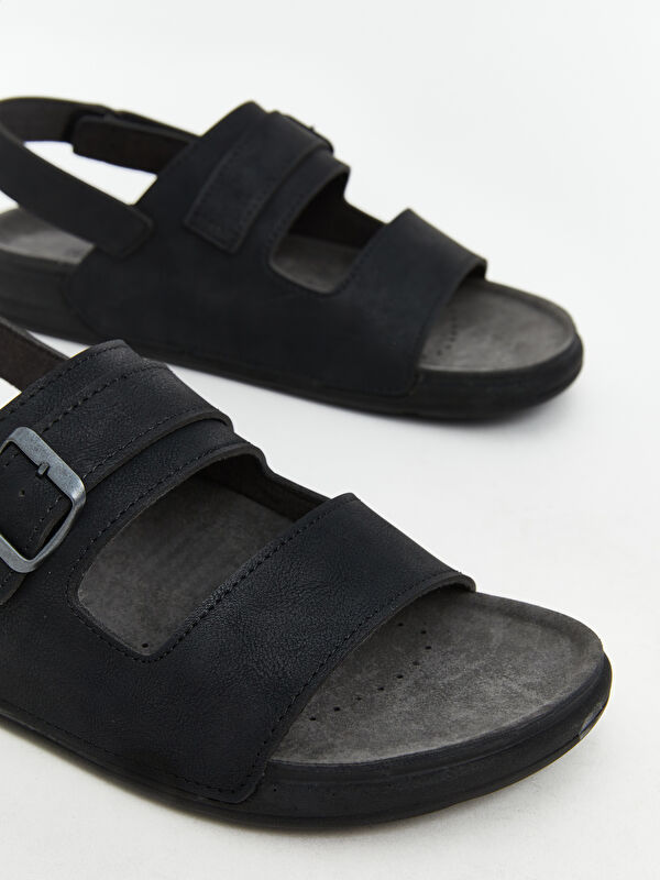 Süet Görünümlü Erkek Sandalet - Görsel 4