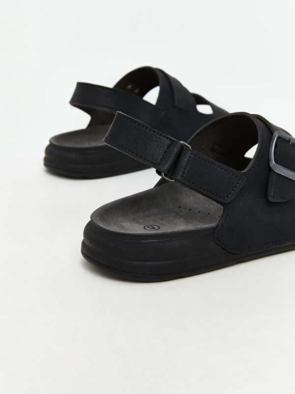 Süet Görünümlü Erkek Sandalet - Görsel 6