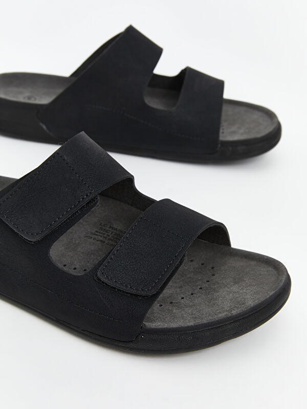 Lcw Steps Haki Lcw Steps Süet Görünümlü Cırt Cırtlı Erkek Terlik