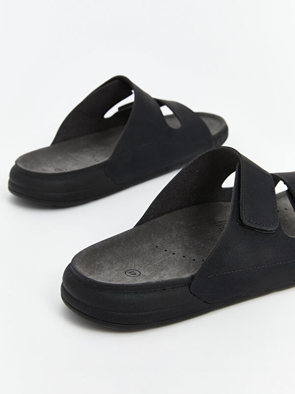 Lcw Steps Haki Lcw Steps Süet Görünümlü Cırt Cırtlı Erkek Terlik