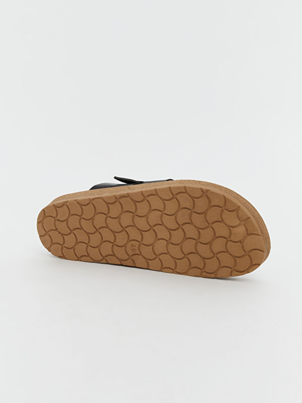 Deri Görünümlü Erkek Terlik - Görsel 5