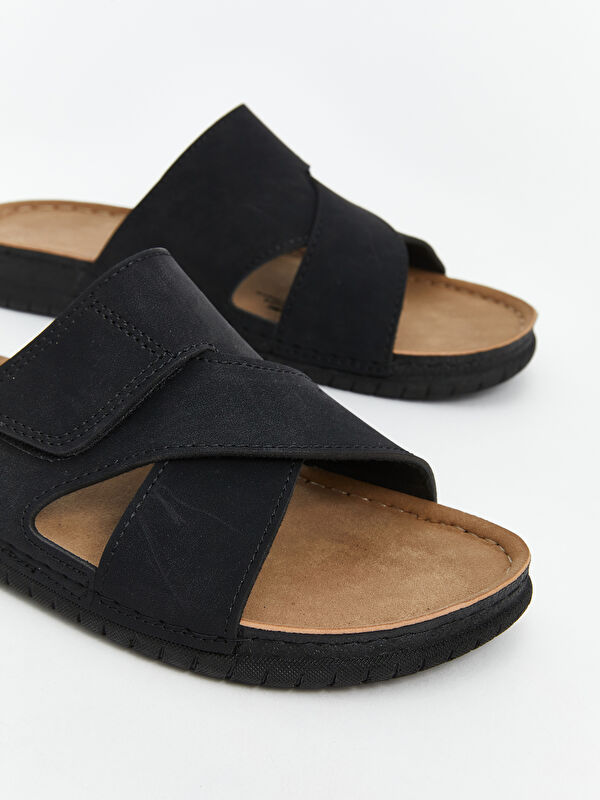 Çapraz Bantlı Cırt Cırtlı Erkek Terlik - Görsel 4