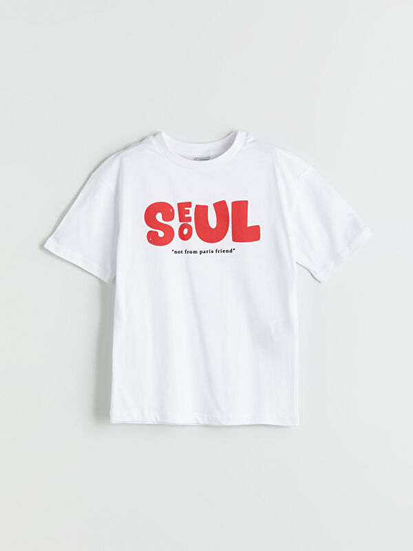 LCW Kids T-shirt pour Garçons à Col Rond Imprimé Séoul