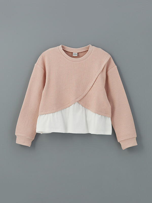 LCW Kids Bisiklet Yaka Kız Çocuk Sweatshirt
