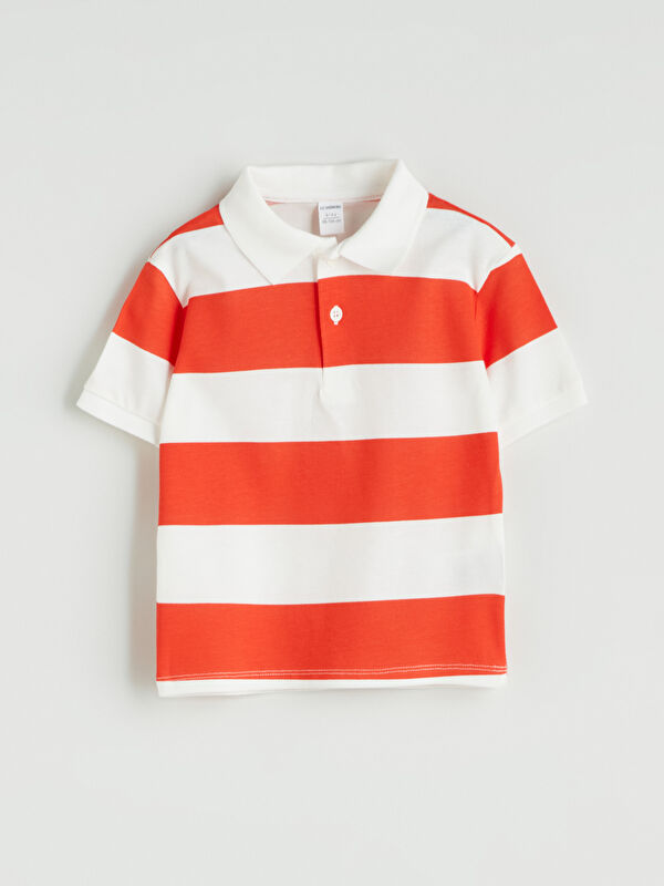 LCW Kids Polo Yaka Çizgili Erkek Çocuk Tişört