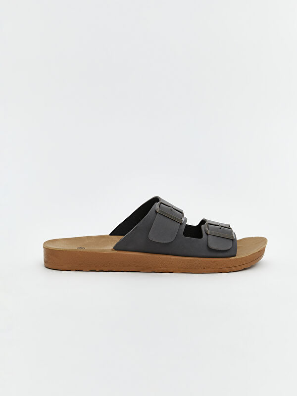 Lcw Steps Kahverengi Lcw Steps Çift Bantlı Erkek Terlik