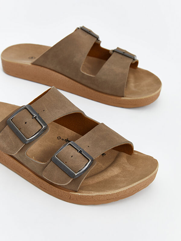 Lcw Steps Kahverengi Lcw Steps Çift Bantlı Erkek Terlik