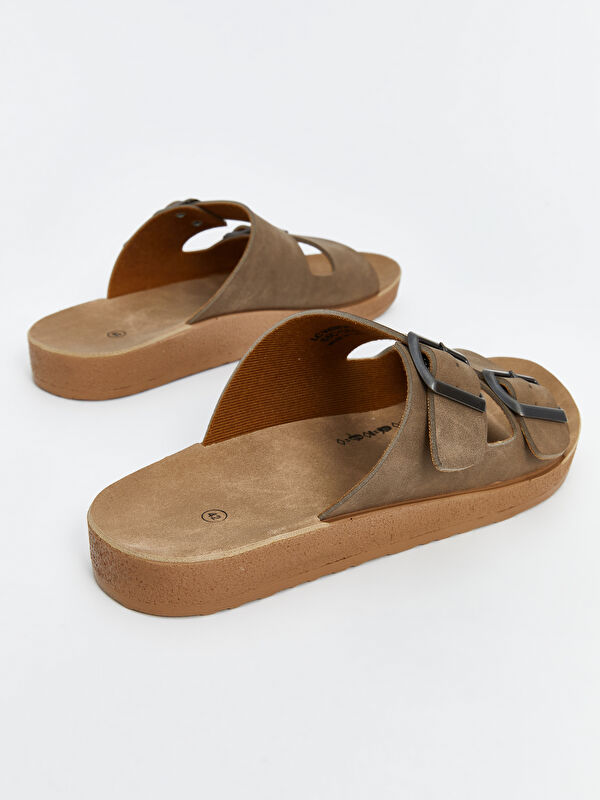 Lcw Steps Kahverengi Lcw Steps Çift Bantlı Erkek Terlik