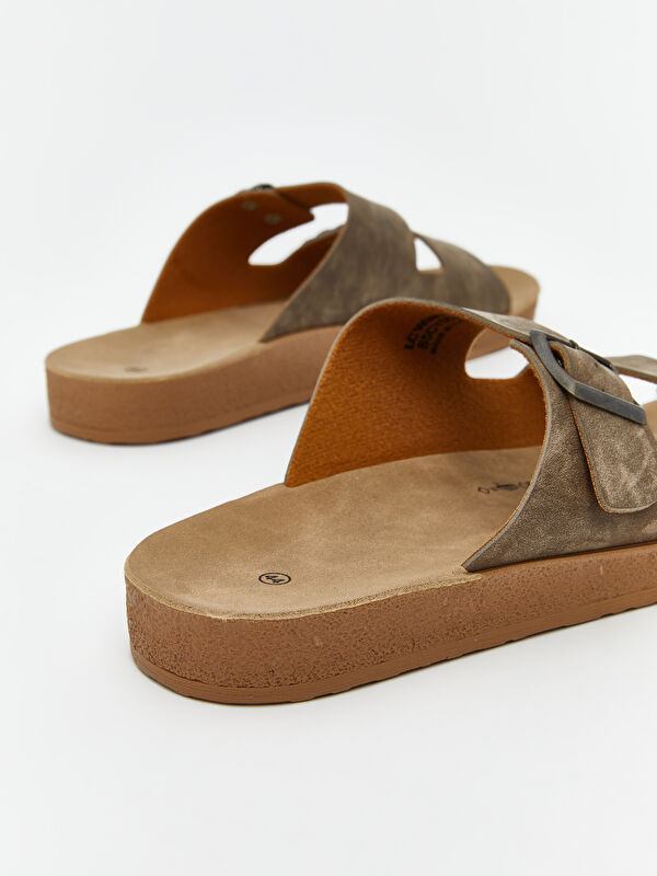 Lcw Steps Kahverengi Lcw Steps Çift Bantlı Erkek Terlik