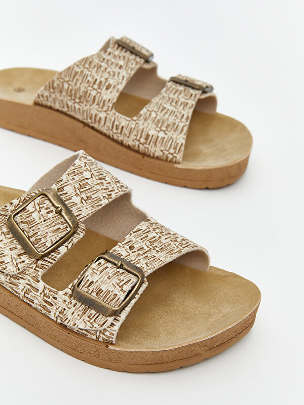 Çift Bantlı Kadın Terlik - Görsel 4