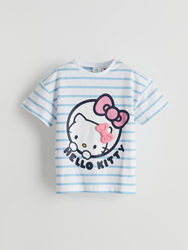 LCW Kids Bisiklet Yaka Hello Kitty Baskılı Kız Çocuk Tişört