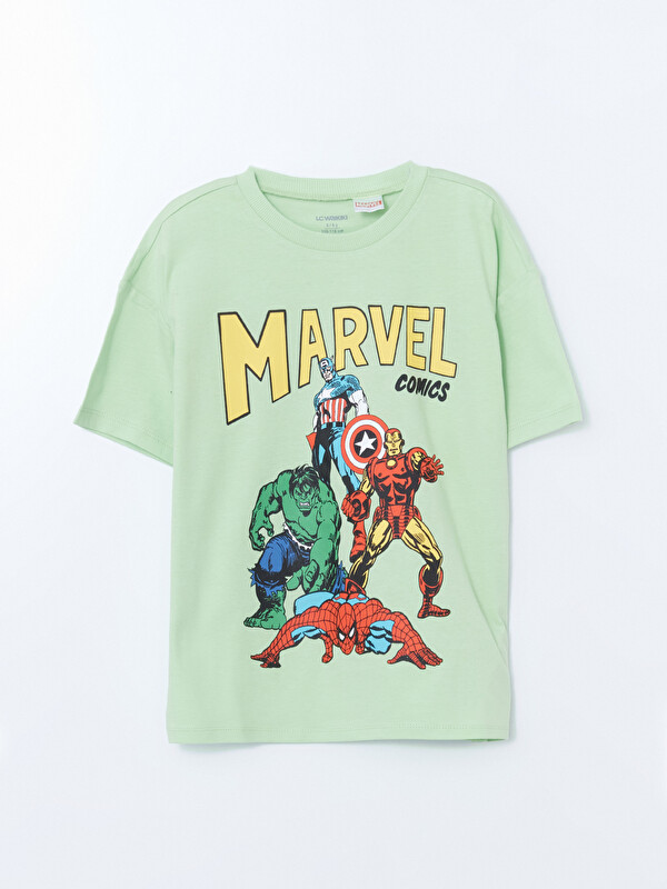 LCW Kids Bisiklet Yaka Marvel Baskılı Erkek Çocuk Tişört