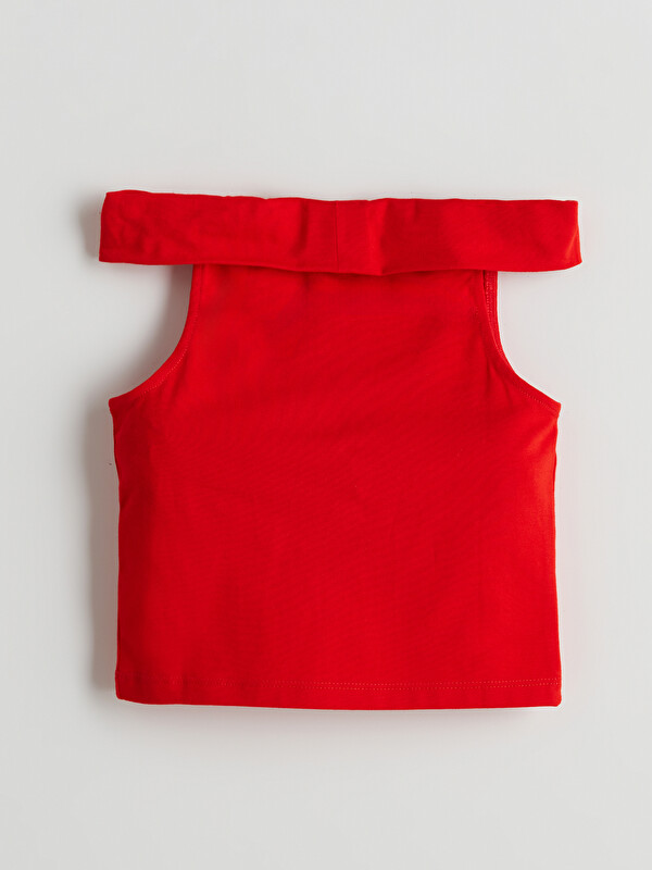 LCW Kids Boat Neck Plain Combed Cotton Girls T-Shirt