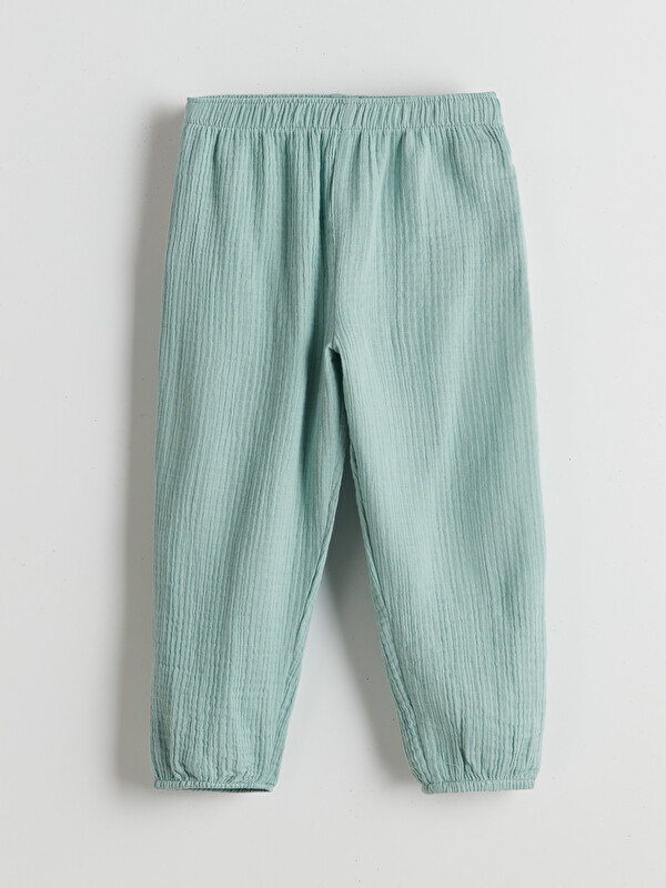 LCW Kids Beli Lastikli Dokulu Kız Çocuk Jogger Pantolon