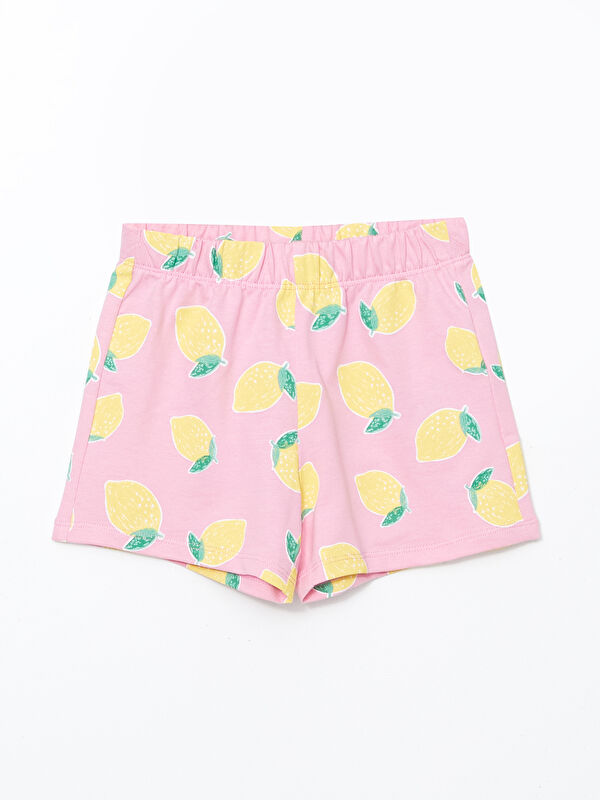 LCW Kids Limon Baskılı Kız Çocuk Şort