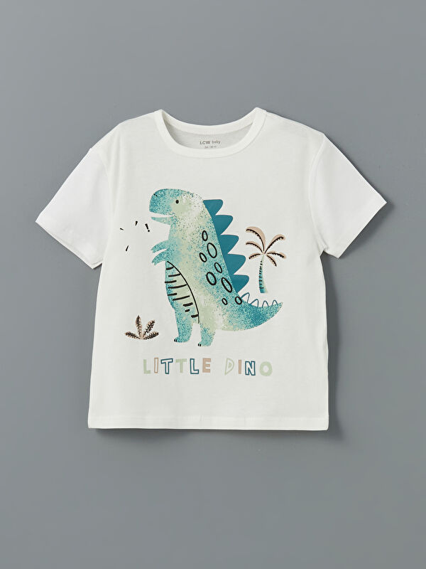 LCW baby Dinozor Baskılı Erkek Bebek Pijama Üst