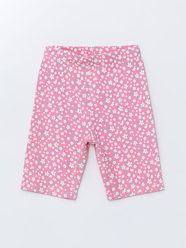 LCW Kids Beli Lastikli Çiçekli Kız Çocuk Tayt