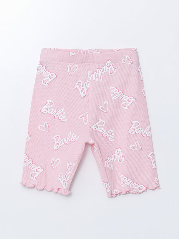 LCW Kids Beli Lastikli Barbie Baskılı Kız Çocuk Tayt