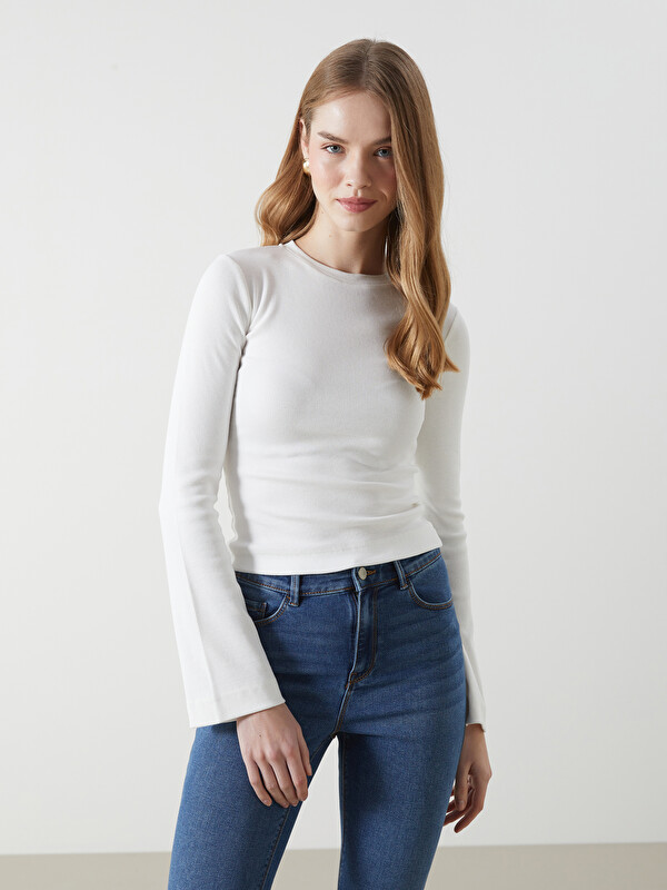 LCWAIKIKI Classic Crew Neck Textured Women's Body