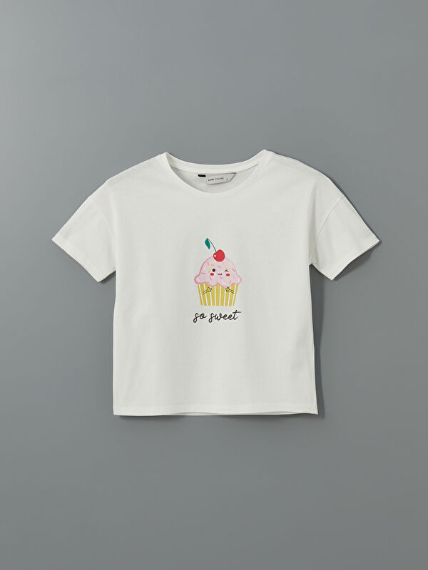 LCW Young Bisiklet Yaka Baskılı Kadın Pijama Üstü