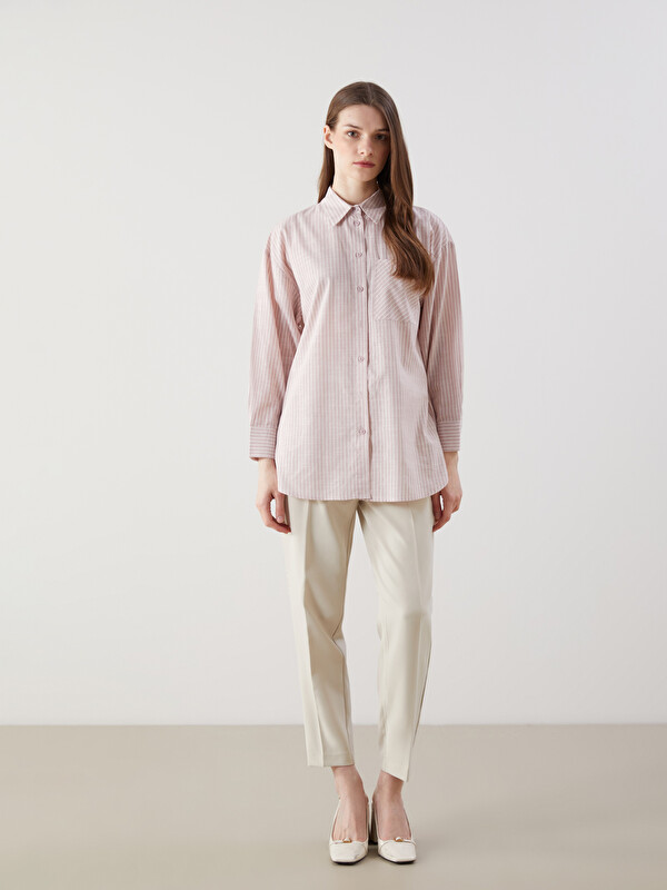 LCW Modest Striped Women's Shirt Tunic