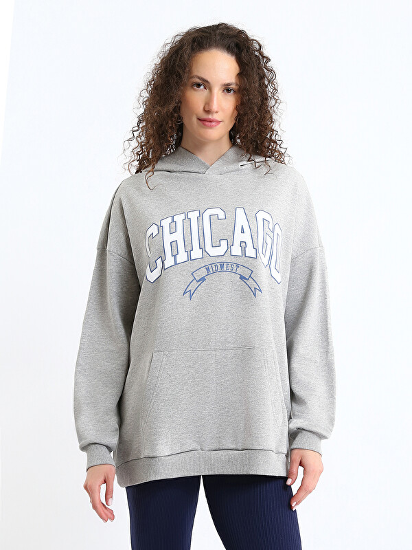 LCWAIKIKI Classic Sweat-Shirt à Capuche Imprimé pour Femmes
