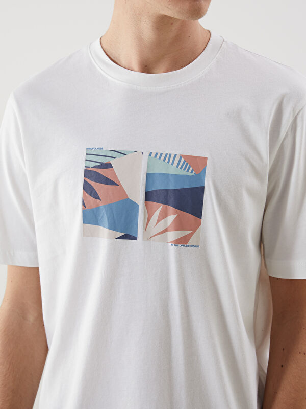 20-60代 人気ファッションブランド XSIDE Crew Neck Printed Jersey Men's T-Shirt -S5EG87Z8-R9J その他