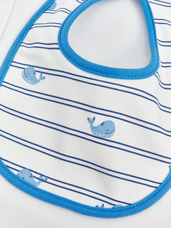 LCW baby Balina Baskılı Erkek Bebek Mama Önlüğü
