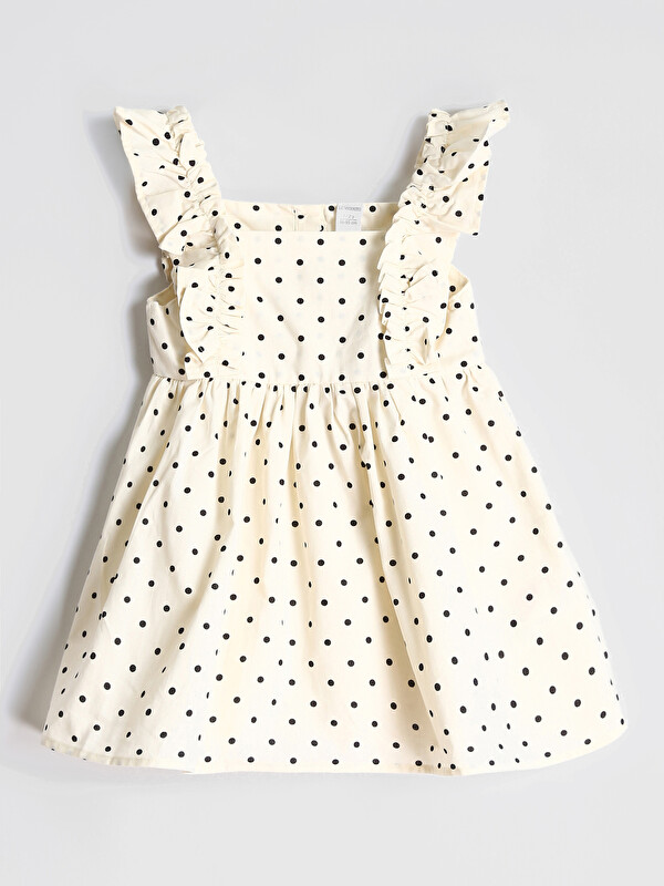 LCW Kids Kare Yaka Kız Çocuk Poplin Elbise