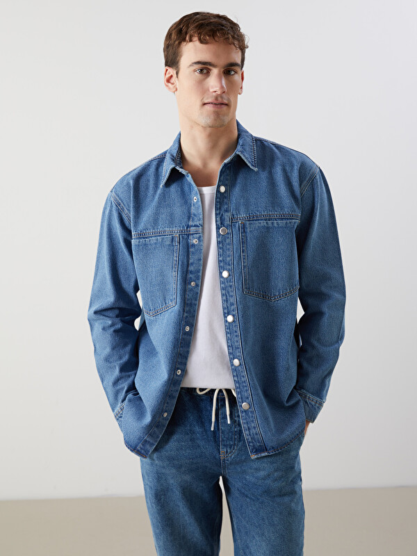 LCW Jeans кең қондырмалы ерлерге арналған джинсы жейде
