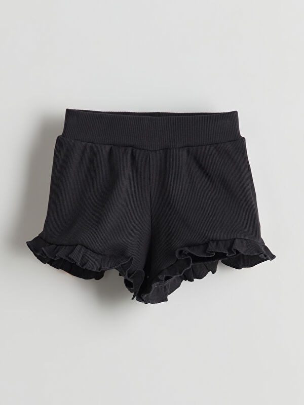 LCW baby Beli Lastikli Basic Kız Bebek Şort