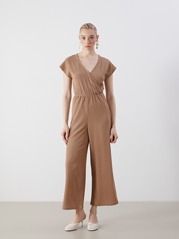 LCWAIKIKI Classic Double Breasted Textured Women's Jumpsuit