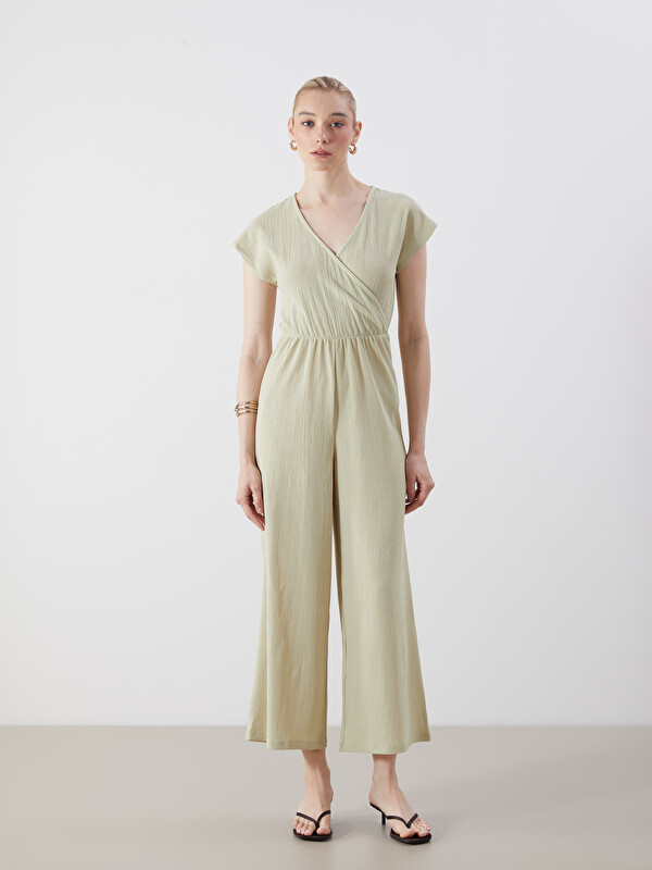 LCWAIKIKI Classic Double Breasted Textured Women's Jumpsuit