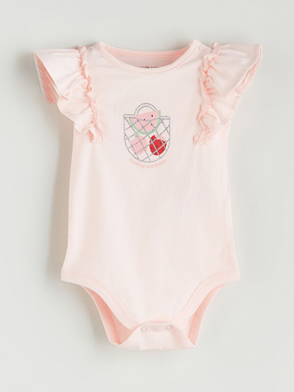 LCW baby Fırfırlı Kız Bebek Çıtçıtlı Body
