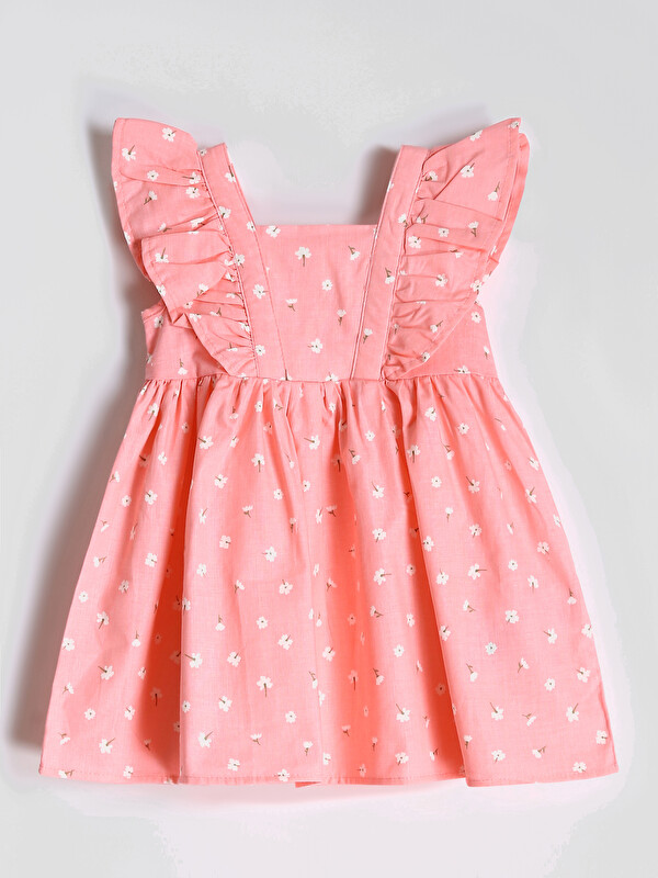 LCW Kids Square Collar Girls' Poplin Dress
