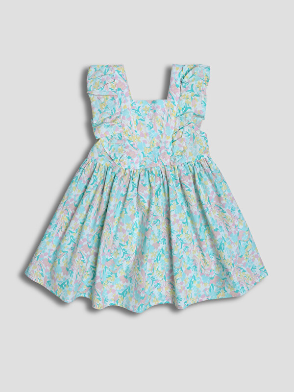 LCW Kids Square Collar Girls' Poplin Dress
