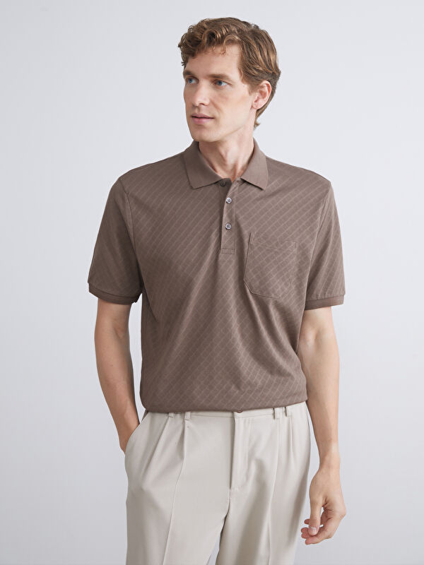 LCWAIKIKI Classic Polo Yaka Merserize Görünümlü Erkek Tişört