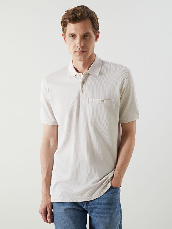 LCWAIKIKI Classic Polo Yaka Merserize Görünümlü Erkek Tişört