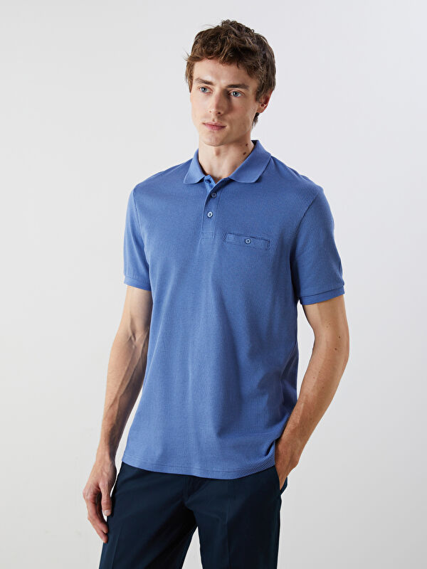 LCWAIKIKI Classic Polo Yaka Merserize Görünümlü Erkek Tişört