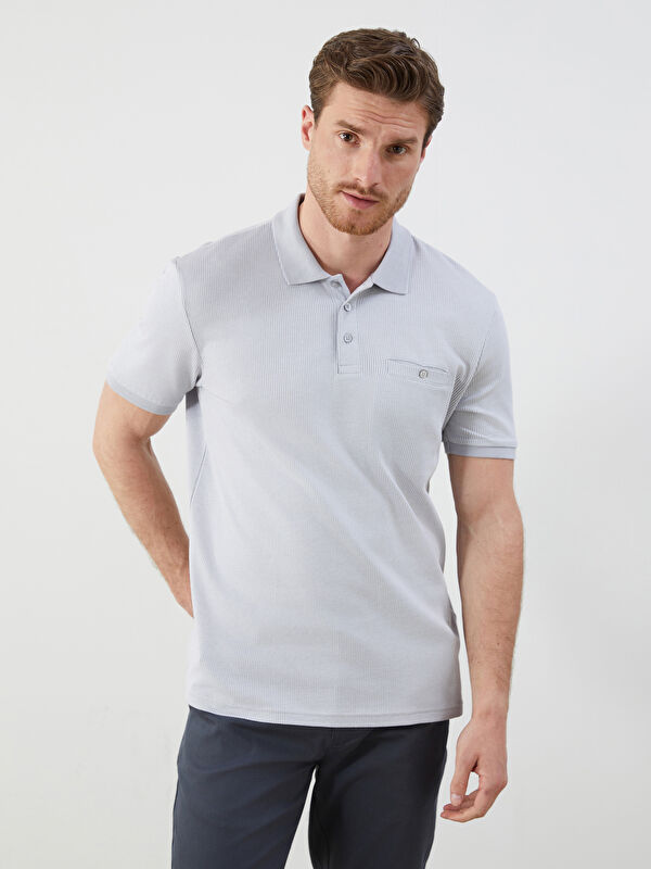 LCWAIKIKI Classic Polo Yaka Merserize Görünümlü Erkek Tişört