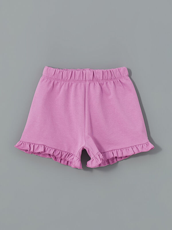 LCW Kids Beli Lastikli Fırfırlı Kız Çocuk Şort