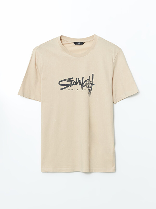 XSIDE Crew Neck Printed Jersey Men's T-Shirt - S5FE54Z8-YV2 | LC