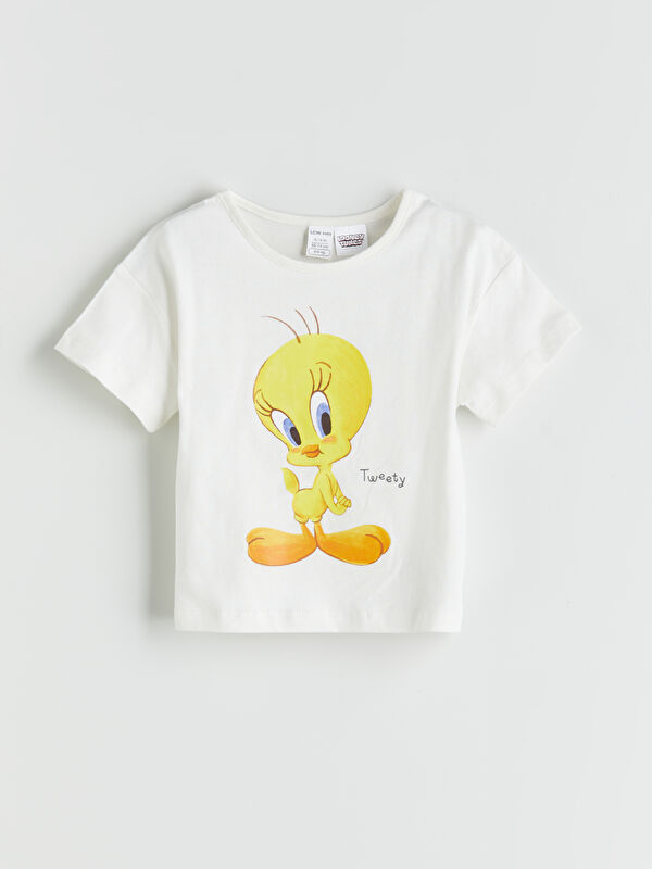 LCW baby Tweety Baskılı Kız Bebek Tişört