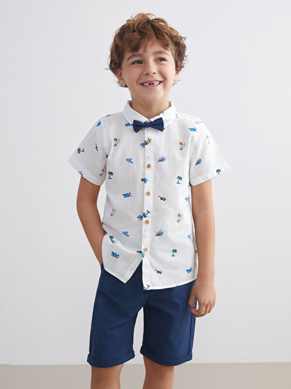 LCW Kids Papyonlu Erkek Çocuk Gömlek ve Şort 2'li
