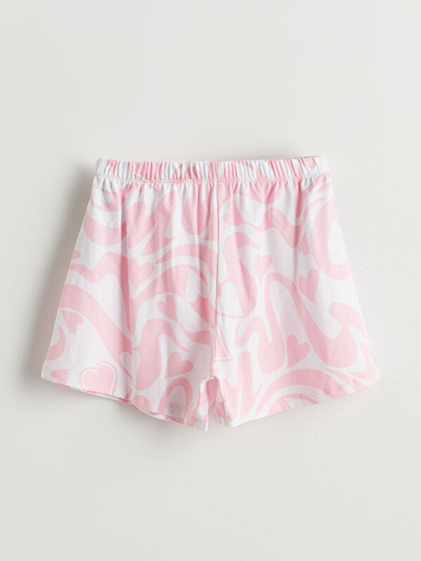 LCW Kids Kalp Desenli Kız Çocuk Pijama Şort