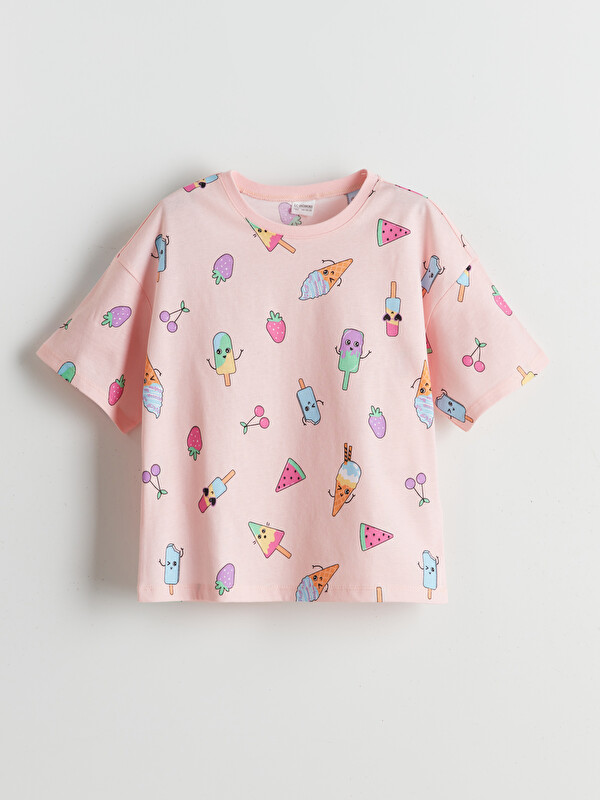 LCW Kids Desenli Kız Çocuk Pijama Üst