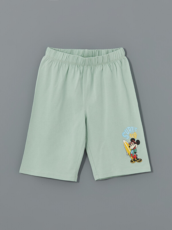 LCW Kids Mickey Mouse Baskılı Erkek Çocuk Şort Pijama Altı