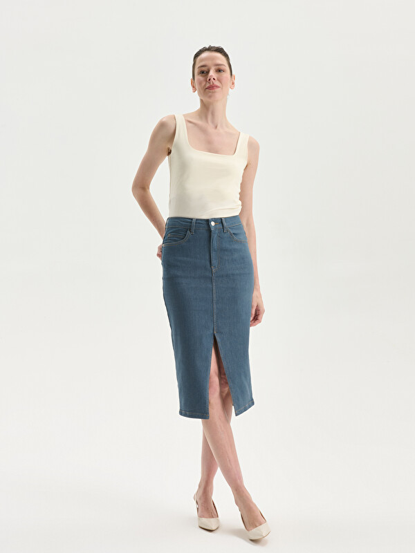 LCW Jeans تنورة جينز بقصة نحيفة