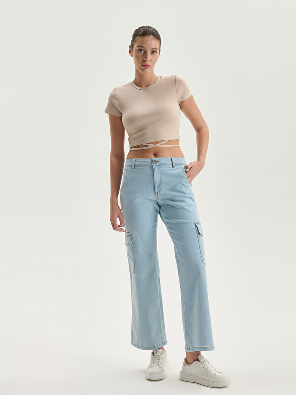 LCW Jeans جينز كارغو واسع الأرجل للسيدات