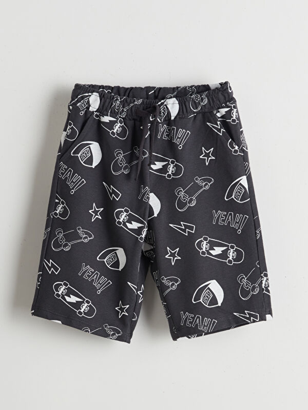 LCW Kids Beli Lastikli Baskılı Erkek Çocuk Şort